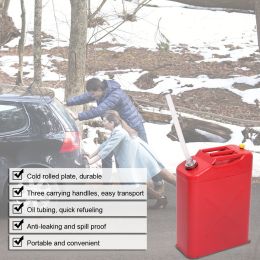 20L Standard Cold-rolled Plate Petrol Diesel Can Gasoline Bucket with Oil Pipe Army Green
