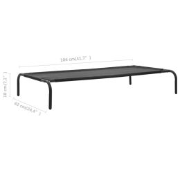 Elevated Dog Bed Black L Textilene