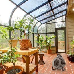 Electric Heater Fan for Greenhouse; Grow Tent; Workplace; Overheat Protection; Fast Heating; Spraywater proof IPX4; Black