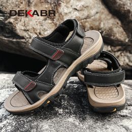 DEKABR Men Sandals Summer Open Toe Platform Shoes Non-Slip Beach Casual Shoes Handmade Outdoor Sandals For Men Footwear